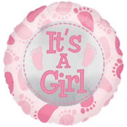 18" It's a Girl Cute Baby Feet Mylar Balloon #129 Party Expo