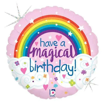 18" Magical Rainbow Birthday Holographic Mylar Balloon #88 Party Expo