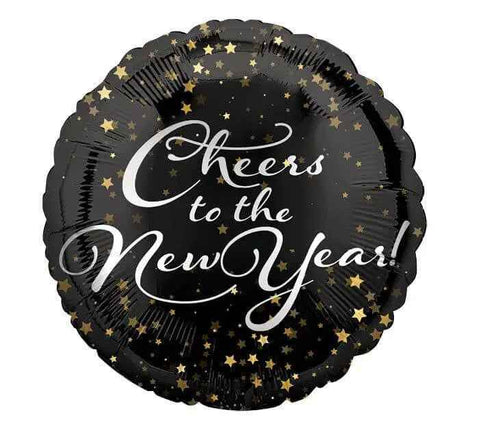 18" New Year Cheers Mylar Balloon