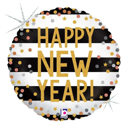 18" New Year Confetti Mylar Balloon Party Expo