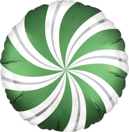 18" Satin Emerald Candy Swirl Mylar Balloon Party Expo