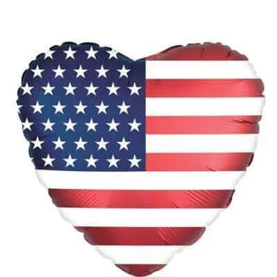 18" Satin Heart Flag Mylar Balloon #195 Party Expo
