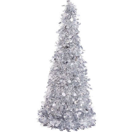 18" Tinsel Christmas Tree Centerpiece - Silver Party Expo