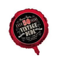 18" Vintage Dude 50 Mylar Balloon - Red #429 Party Expo