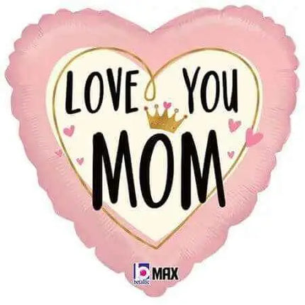18" Love You Mom Crown Mylar Balloon Party Expo