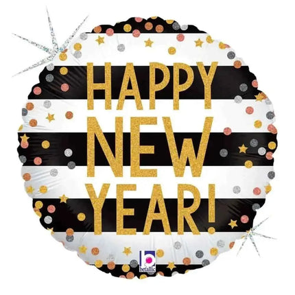 18" New Year Confetti Mylar Balloon Party Expo