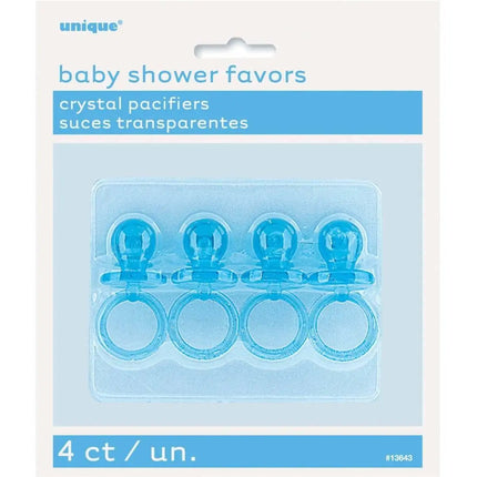 Baby Shower - 2" Mini Plastic Blue Crystal Pacifier Party Expo