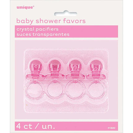 Baby Shower - 2" Mini Plastic Pink Crystal Pacifier Party Expo