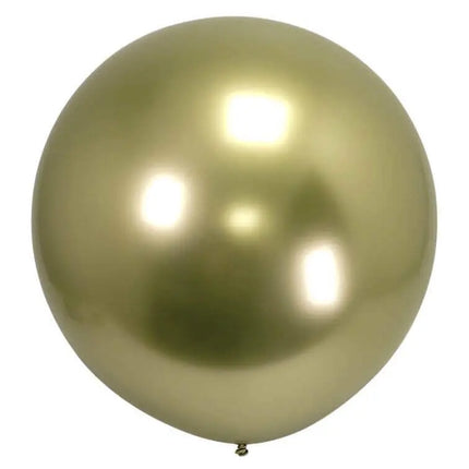 21" Reflective Chrome Pistachio Latex Balloon (1ct) Party Expo