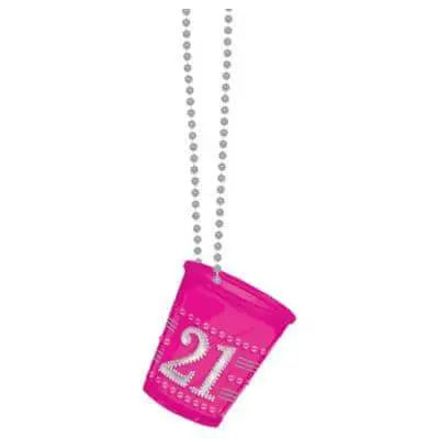 21st Brilliant Birthday Necklace Shot Glass - Party Expo