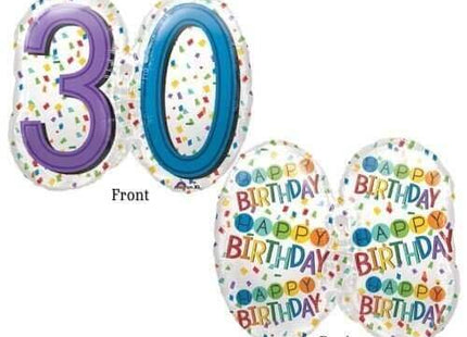 25" Rainbow 30th Birthday Mylar Balloon #24 - SKU:85041 - UPC:026635344449 - Party Expo