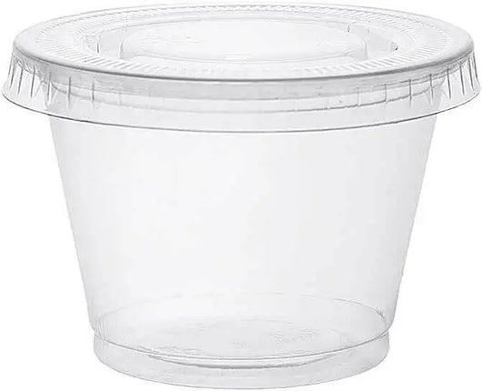 2.5oz Crystal Clear Plastic Shot Cups with Lids (25ct) - Party Expo