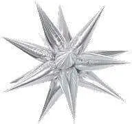 26" Star-Burst Mylar Balloon - Silver Party Expo