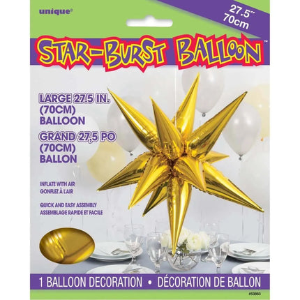 27" Gold 12 Point Star Mylar Balloon Party Expo