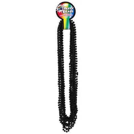 33" Black Bead Necklaces (12 pack) Party Expo
