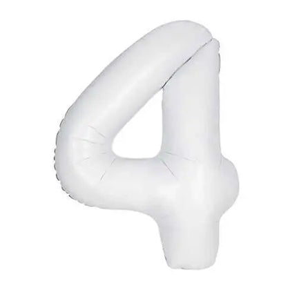 34" Number '4' Mylar Balloon - White Party Expo