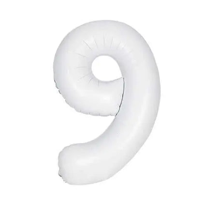 34" Number '9' Mylar Balloon - White Party Expo