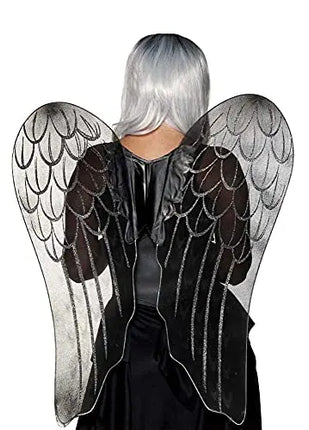 34" Sheer Dark Angel Fairy Wings with Glitter Trim Party Expo