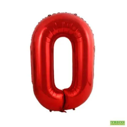 Trico - 34" Number '0' Mylar Balloon - Red Party Expo