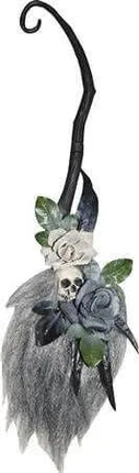 35.5" Hanging Broom w/Skull & Rose Decor Party Expo
