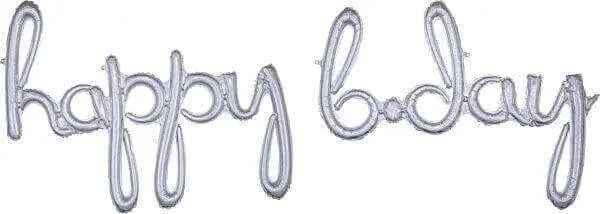 39" Happy Birthday Script Phrase Holographic Mylar Balloon Party Expo