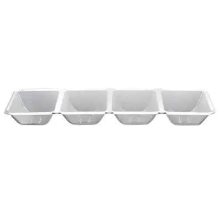 4 Clear Rectangle Compartment Tray Party Expo
