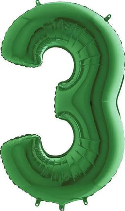 40" Number '3' Mylar Balloon - Green Party Expo