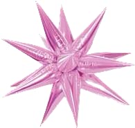 40" Star-Burst Mylar Balloon - Pink - SKU:LF-50026 - UPC:099996034861 - Party Expo