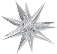 40" Star-Burst Mylar Balloon - Silver Party Expo