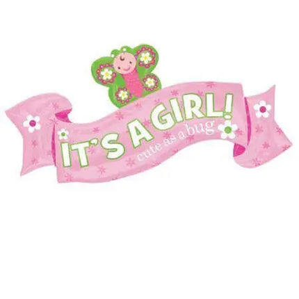 40" Giant Little One "It's a Girl" Banner Mylar Balloon Party Expo