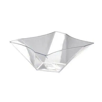 41oz Twisted Square Serving Bowls - Clear - Party Expo