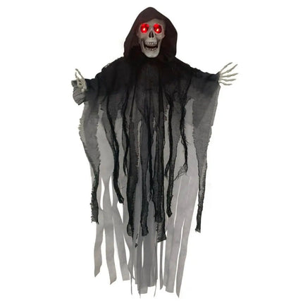 4ft Shaking Reaper Black/White Light Up Red Eyes - Party Expo