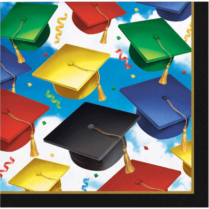 5" Graduation Celebration Beverage Napkin - Multicolor Party Expo