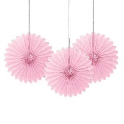 Paper Decorative Fan 6" Light Pink - 3 ct. Party Expo