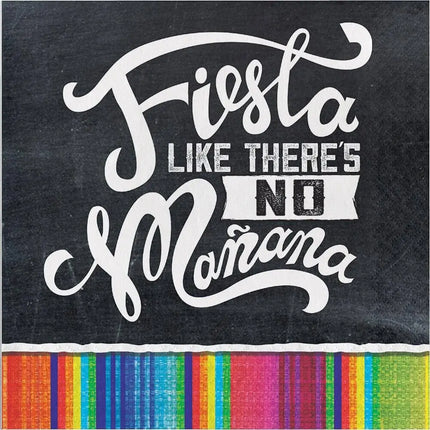 6.5" Serape Fiesta Lunch Napkins - Black & White Party Expo