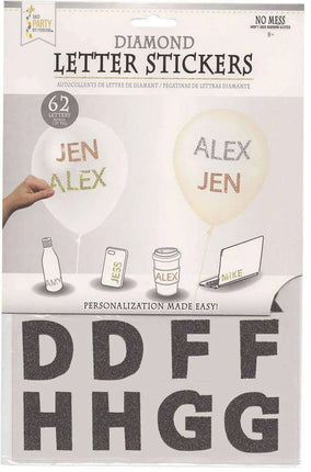 62 Letter Sticker Pack Black - Party Expo