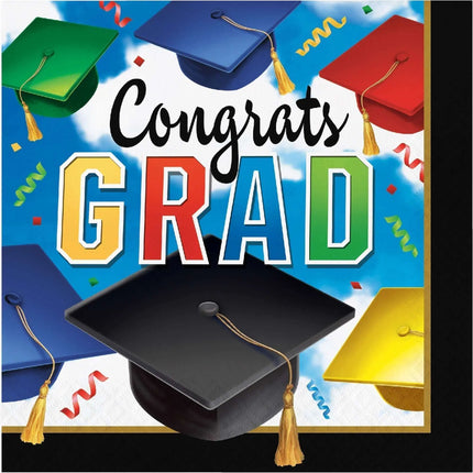 6.5" Graduation Celebration Luncheon Napkins - Multicolor (16ct) Party Expo