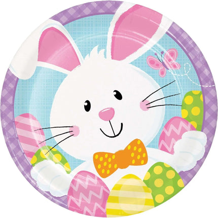 7" Easter Bunny Business Dessert Paper Plates (8ct) Party Expo