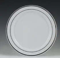 7.5" White Plate with Silver Hot Stamp Party Expo