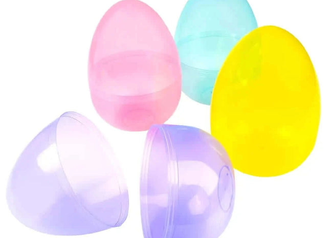 8" Jumbo Plastic Easter Eggs ( 4 count) - SKU:ZE-EGGS8 - UPC:097138863126 - Party Expo