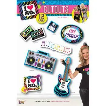 80's Party Wall Cutouts-12 pieces - Party Expo