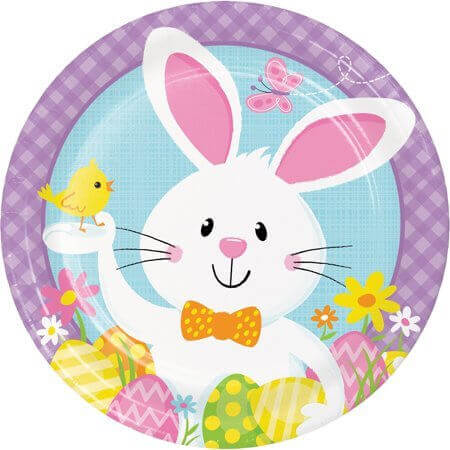 9" Bunny Business Plates (8ct) - SKU:327092 - UPC:039938447182 - Party Expo