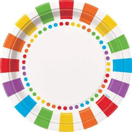 9" Dinner Plates - Rainbow (8ct) Party Expo