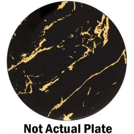 9" Marble Black Gold Plate ( 40 count) Party Expo