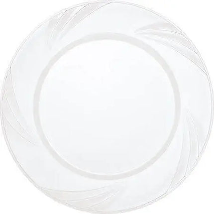9" Round Clear Etched Plates Party Expo