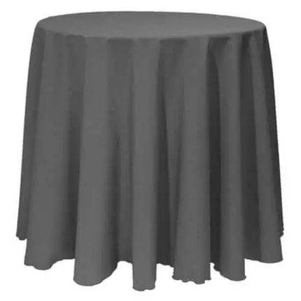 96" Round Fabric Tablecloth - Black Party Expo