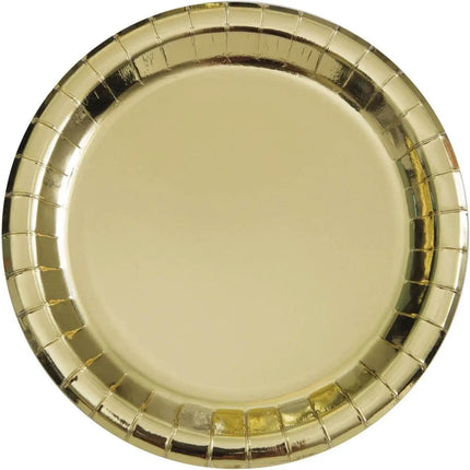 9" Gold Foil Paper Dinner Plates (8ct) Party Expo