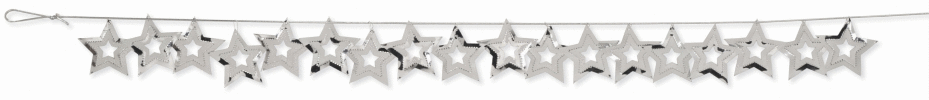 9ft Confetti Garland Stars - Silver Party Expo