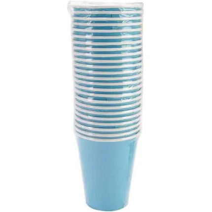 9oz Bermuda Blue Paper Cups (8ct) - Party Expo