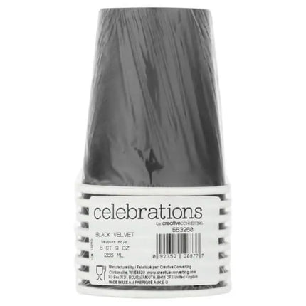 9oz Black Velvet Paper Cups (8ct) - Party Expo